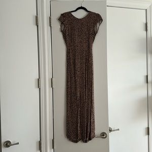 Reformation Brown Leopard Print Jumpsuit